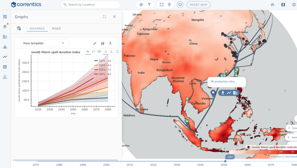 Warm Spell Analysis | Physical Climate Risk | Correntics Platform