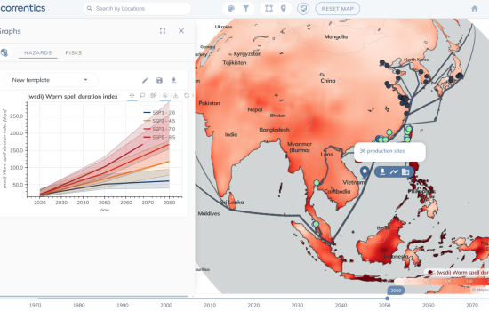 Warm Spell Analysis | Physical Climate Risk | Correntics Platform